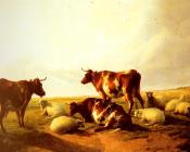 Cattle and Sheep In A Landscape - 托马斯·辛德尼·库珀